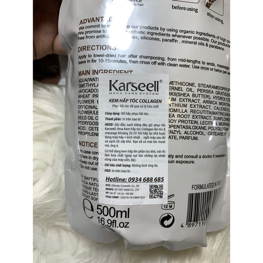 [ Chính Hãng ] Hấp DầuDầu Karseell Collagen 500ml