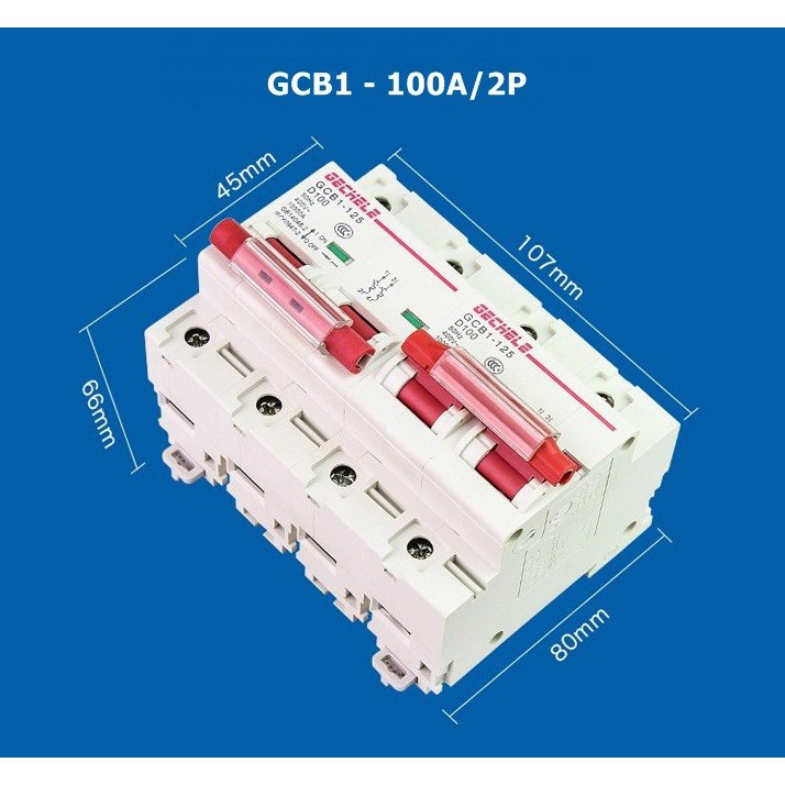 Aptomat đảo chiều nguồn điện 2P 100A 220V - 400V GECHELE