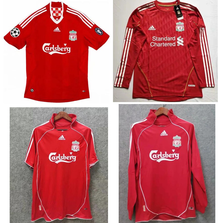Áo Thun Bóng Đá Tay Dài Liverpool retro 2010 2006 2007 2008