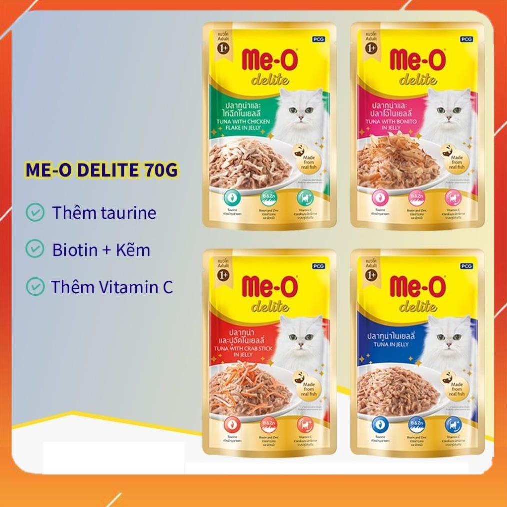 Pate cho mèo - Thức Ăn Dinh Dưỡng Pate Cho Mèo Me-O Delite Gói 70g