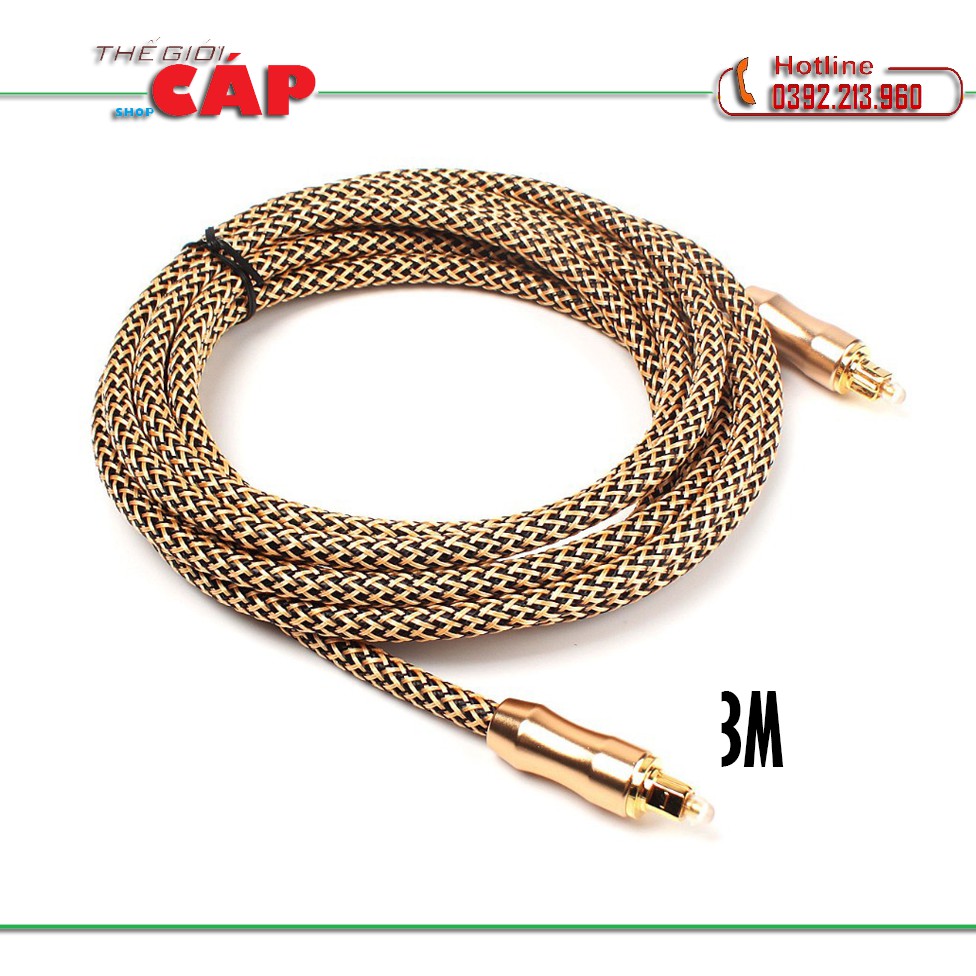 Cáp quang Cable ETK Toslink OPTICAL 3M (mạ vàng 24k)