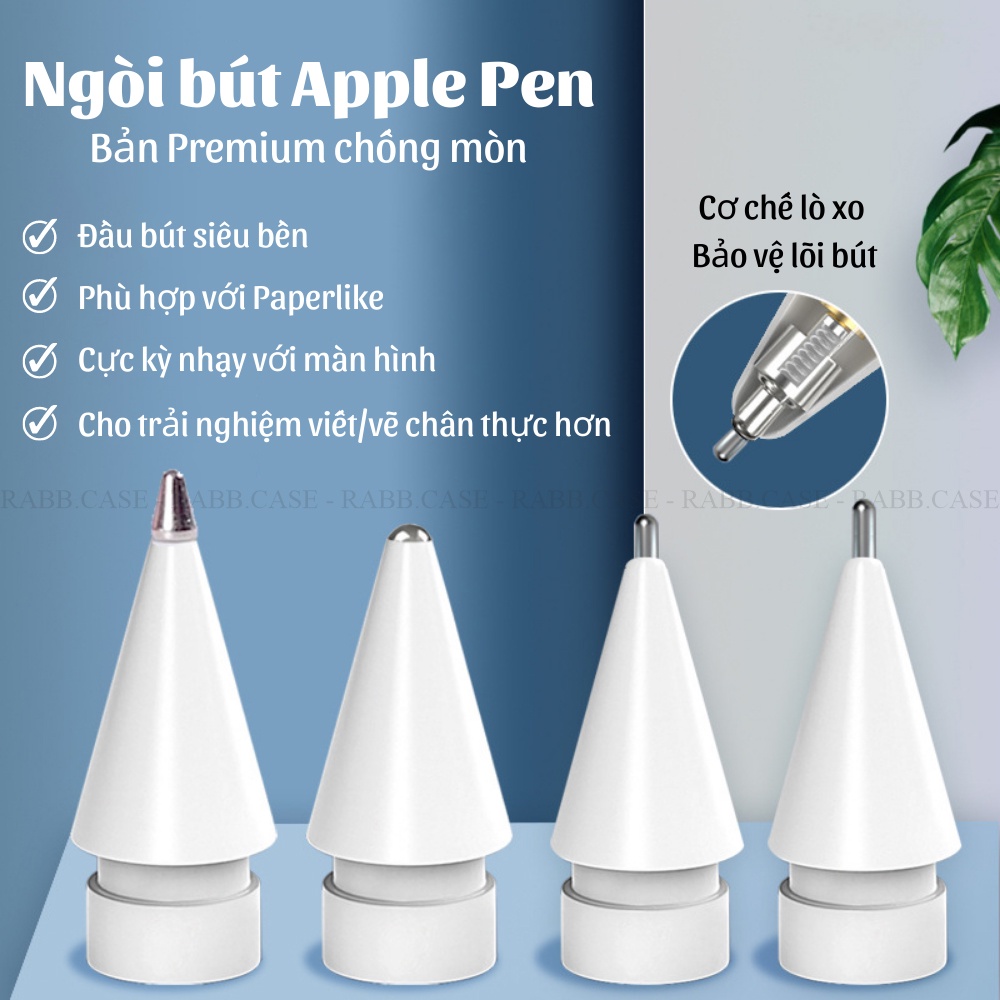 Ngòi bút thay thế cho Apple Pen 1/2 - Ngòi bút kim loại hỗ trợ viết Calligraphy cho Apple Pen - Ngòi kim loại chống mòn