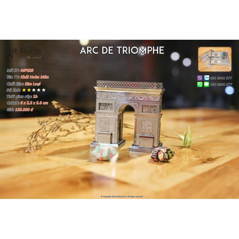 Đồ chơi lắp ghép mô hình 3D bằng thép Thành Arc De triomphe 09 -DC2154