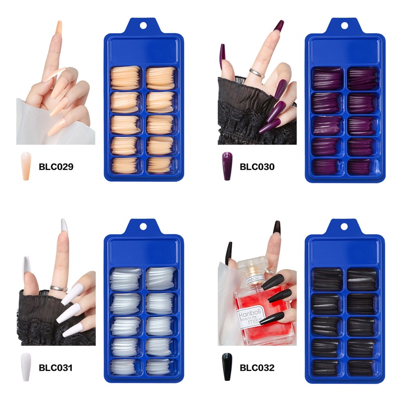Set 100 Móng Tay Giả Màu Sắc Xinh Xắn Blc021-Blc037