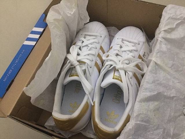 ADIDAS SUPERSTAR J GOLD AUTH 100%