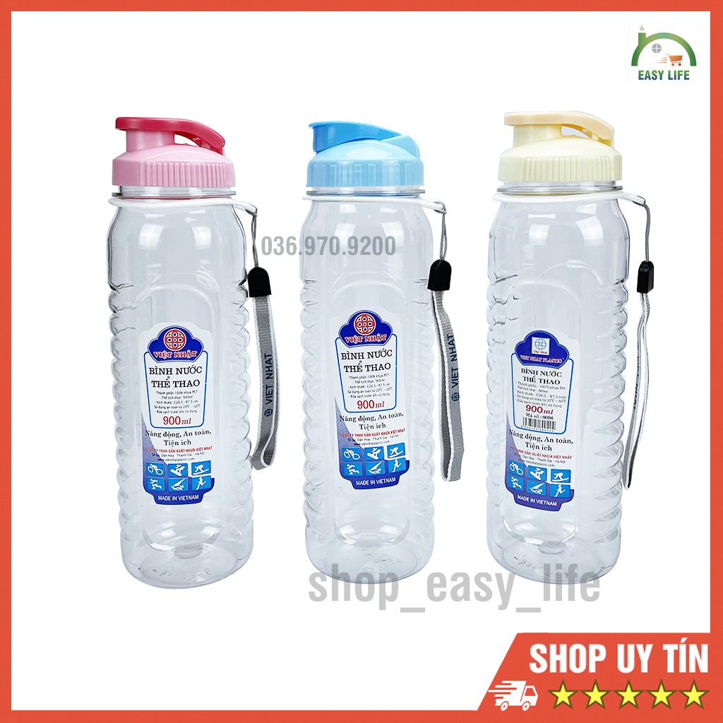 Bình Đựng Nước Nhựa 900ml Năng Động An Toàn BN900