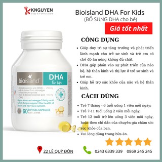 Viên bổ sung DHA Bioisland cho bé Úc 60 viên