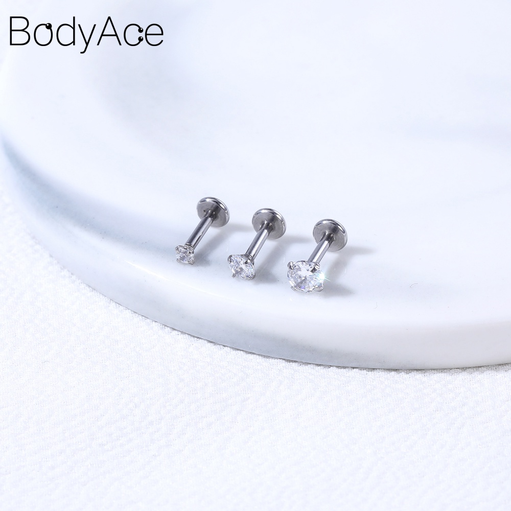 1 Khuyên Xỏ Tai/Môi/Tai 2/3/4MM Bằng Thép Không Gỉ