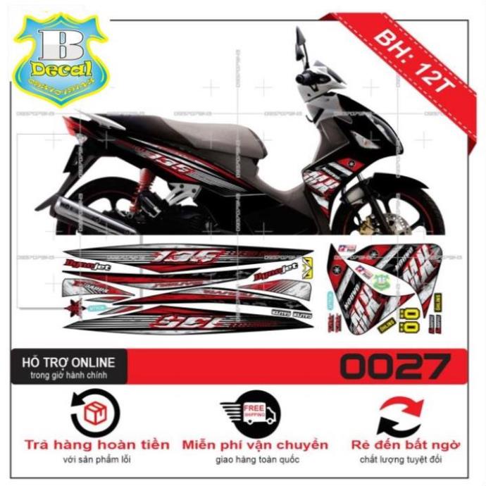 [TEM CHẾ] TEM XE NOUVO 4 LX MX ĐỎ ĐEN [Bi Decal]