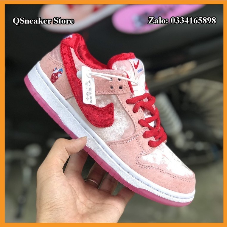 ✔️Giày SB Dunk Low StrangeLove Skateboards Hồng Đỏ Fullbox✔️
