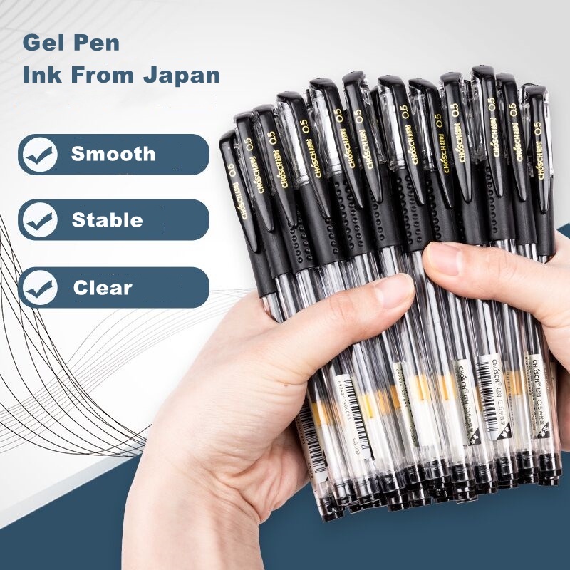 Bút bi mực đen/đỏ/xanh dương ngòi 0.5mm sử dụng tiện lợi