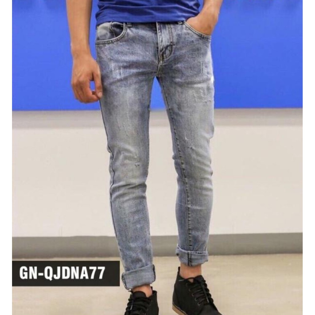 quần jeans nam thơi trang cao cấp cào vãi co giản giá sỉ ống côn skinny size 27 đến 34 - JT02
