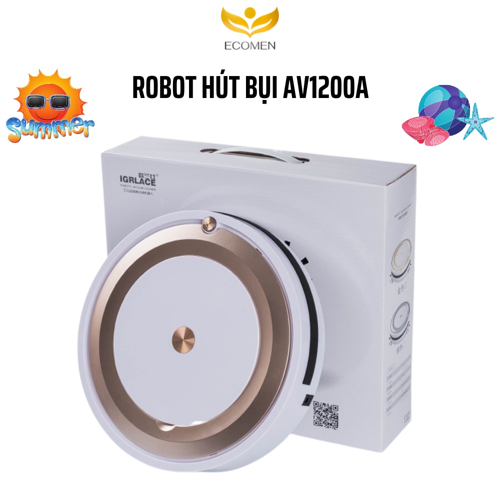 Robot hút bụi lau nhà thông minh tự động AV1200A công nghệ AI 3 trong 1 phiên bản mới kết nối điện thoại