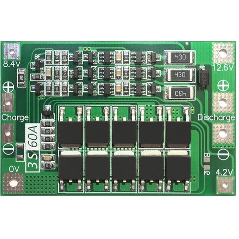 Mạch pin 3s 12V sạc xả cân bằng 40-60A bảo vệ pin lithium-ion, dùng cho pin 18650,21700 và các loại pin lithium khác
