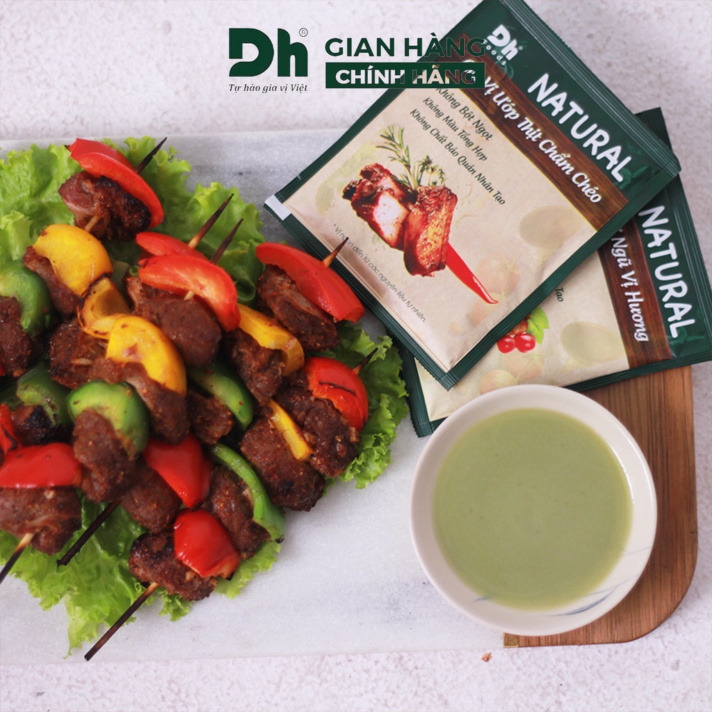 Gia vị ướp thịt chẩm chéo Natural DH Foods nêm sẵn thành phần tự nhiên gói 10gr