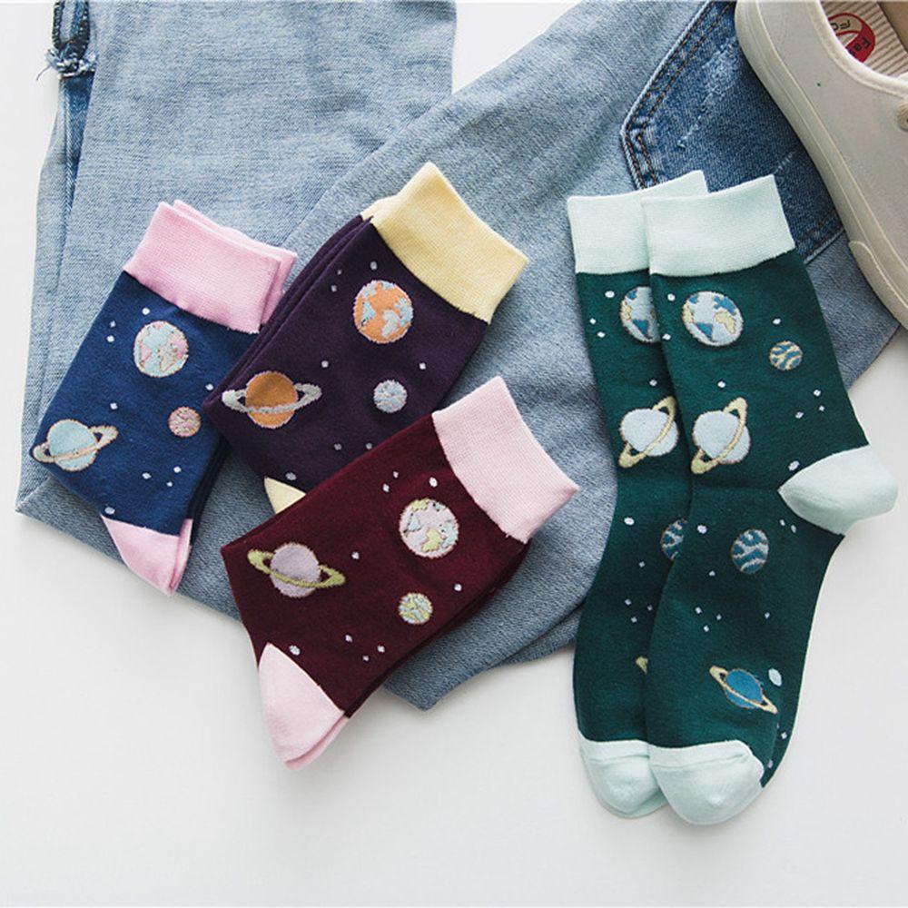 Vớ Cotton Giữ Ấm Mùa Đông In Họa Tiết Trừu Tượng Sáng Tạo