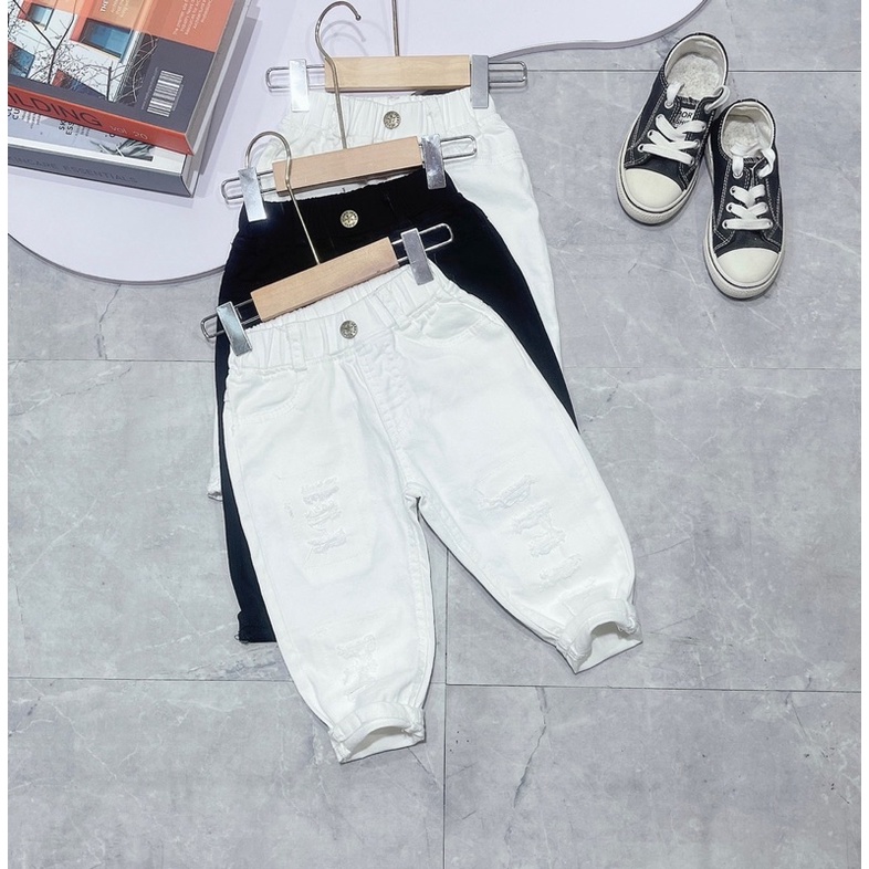 Quần kaki rách cao cấp hàng dày dặn co giãn rất thoải mái cho bé