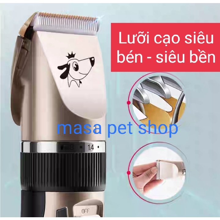 [Hoả tốc] Tông đơ cắt lông chó mèo - Full box phụ kiện, tông đơ tỉa lông thú cưng sạc điện tiết kiệm và tiện dụng