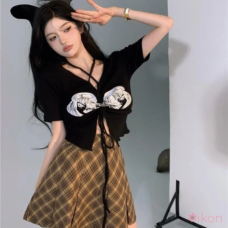 Áo Thun NgắN Tay Cổ Chữ V KhoéT Sâu GợI CảM Cho Nữ