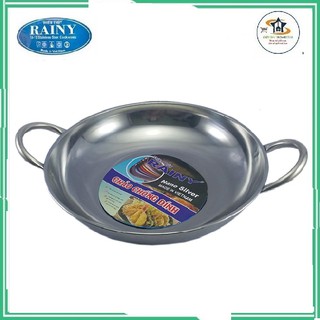 Chảo inox chống dính 2 quai 34 cm Rainy cao cấp -Hàng Chính Hãng