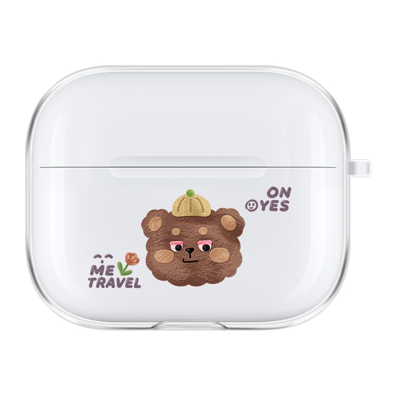 Vỏ Bảo Vệ Hộp Sạc Tai Nghe airpods 1/2/Pro 3rd Generation Pro 1/2 Trong Suốt Chống Sốc Hình Gấu Kiểu Tranh Sơn Dầu