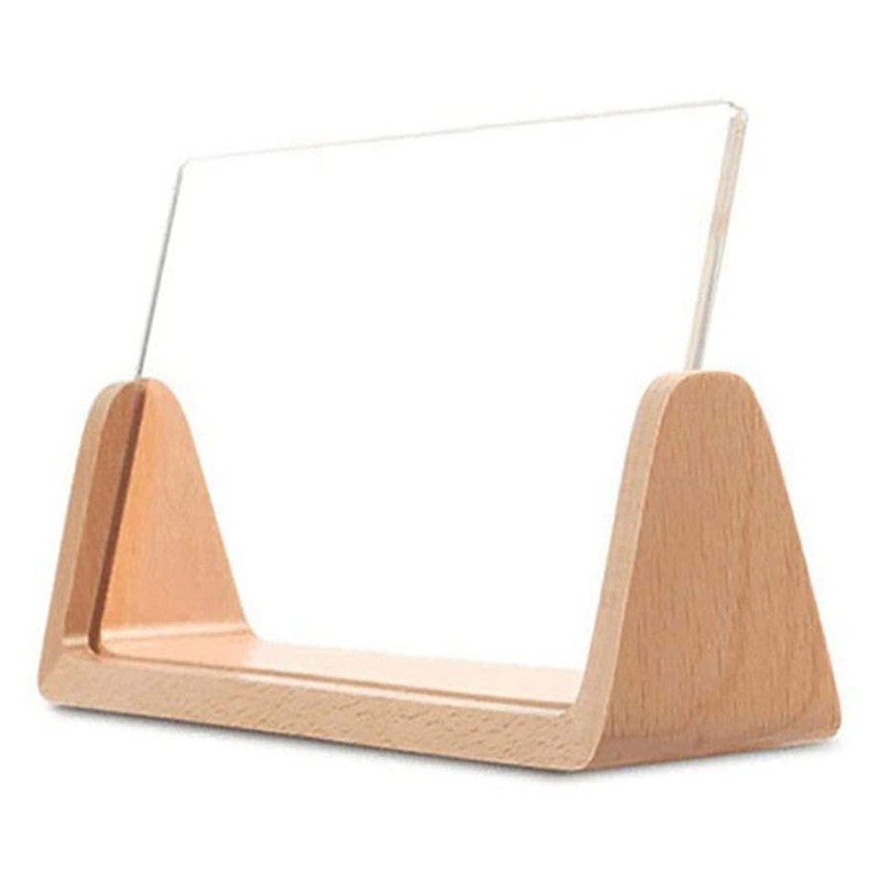 Khung ảnh chữ U gỗ cứng và acrylic kích thước tùy chọn để bàn trang trí văn phòng/ phòng ngủ/ phòng khách/ quán cà phê
