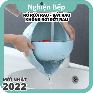 Rổ giá rửa rau hoa quả trái cây thông minh không rơi rớt rau ra ngoài nhựa lúa mạch CHÍNH HÃNG nghienbep.vn
