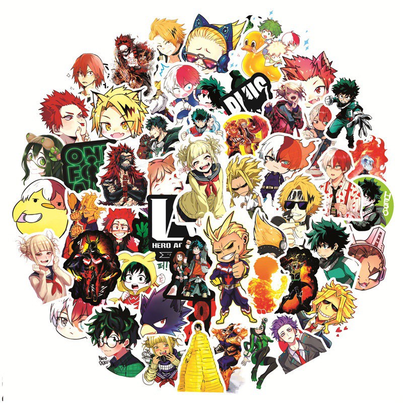 100/ 50/ 25/ 10 nhãn dán phong cách hoạt hình My Hero Academia trang trí laptop