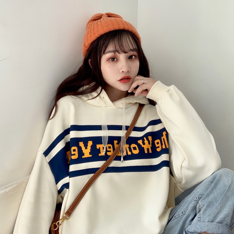winter casual Hooded sweater letter printed new loose casual wild ulzzang tops | BigBuy360 - bigbuy360.vn