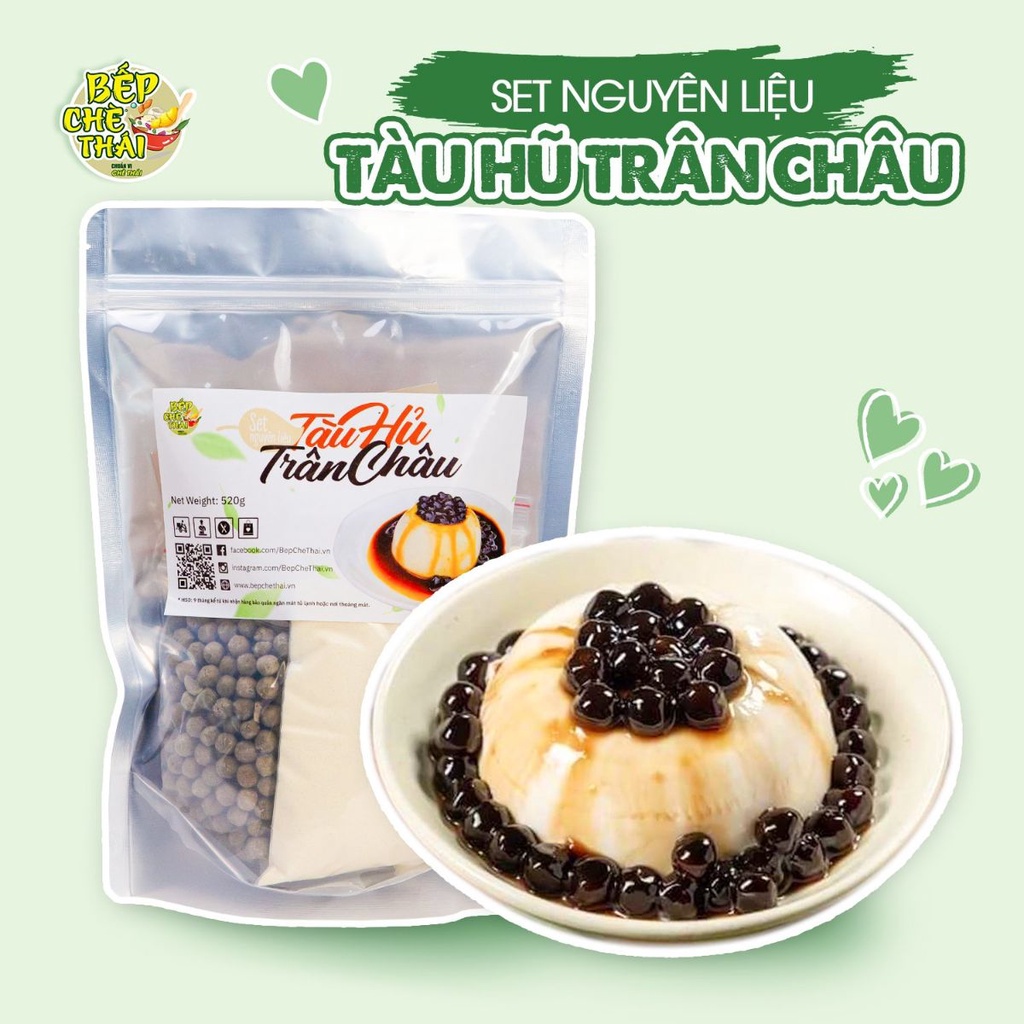 Set tàu hủ trân trân châu đường đen (Set 15 chén) - BẾP CHÈ THÁI - Tặng kèm công thức nấu