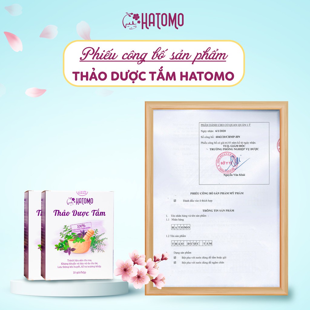 Thảo dược tắm cho mẹ và bé HATOMO hộp 10 túi, tắm gội thảo dược thiên nhiên - Monnie Kids