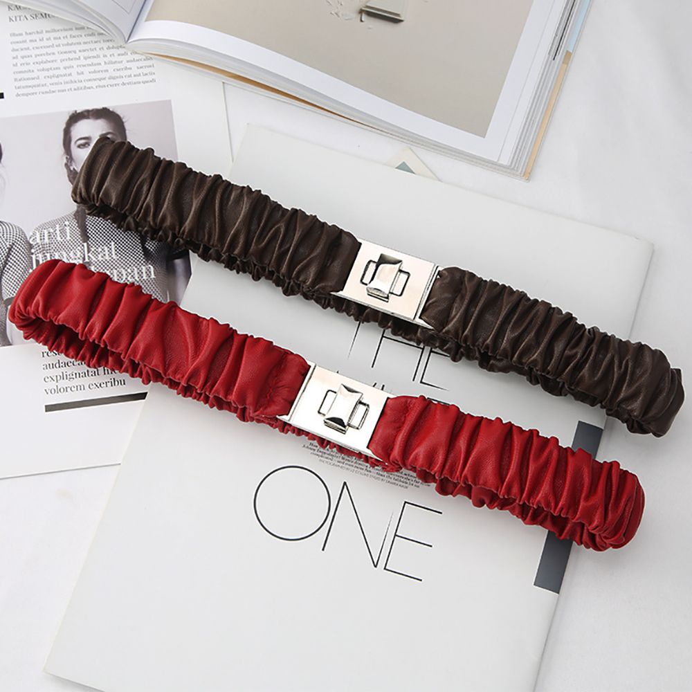 Thắt lưng da PU co giãn nhiều màu tùy chọn phong cách Hàn Quốc cổ điển sang trọng thời trang cho nữ