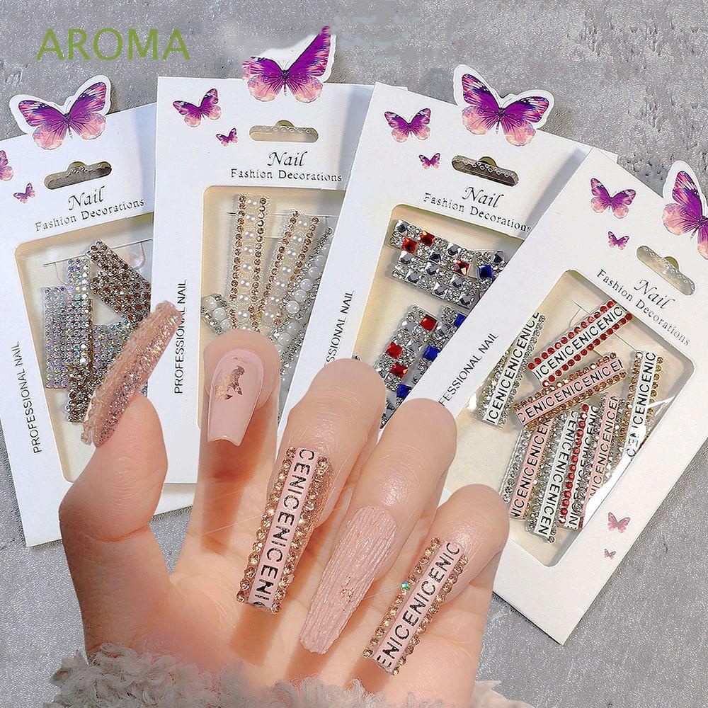 [Hàng mới về] Phụ kiện sticker dán móng trang trí đá pha lê nhiều màu tùy chọn lấp lánh diy phong cách Nhật Bản