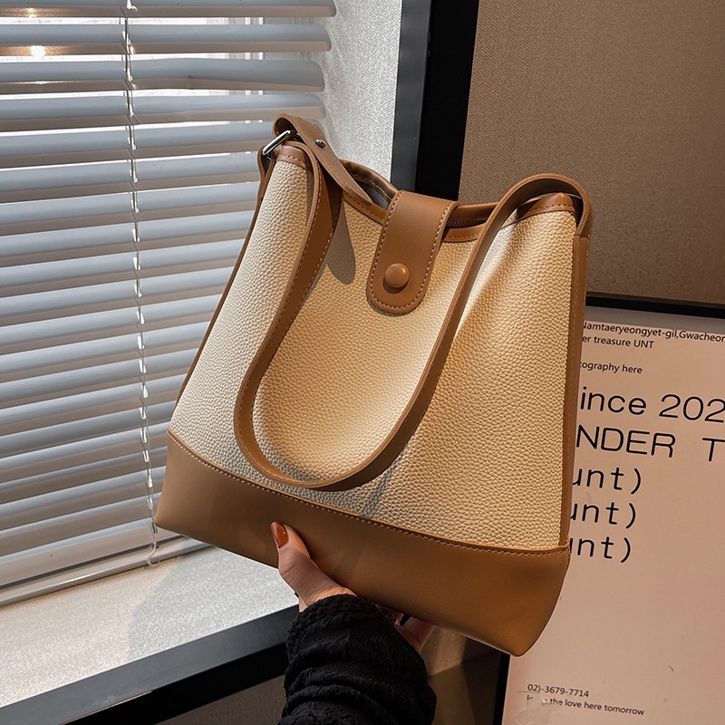 Túi Đeo Chéo Cỡ Lớn Phối Màu Tương Phản Thời Trang Cao Cấp Cho Nữ