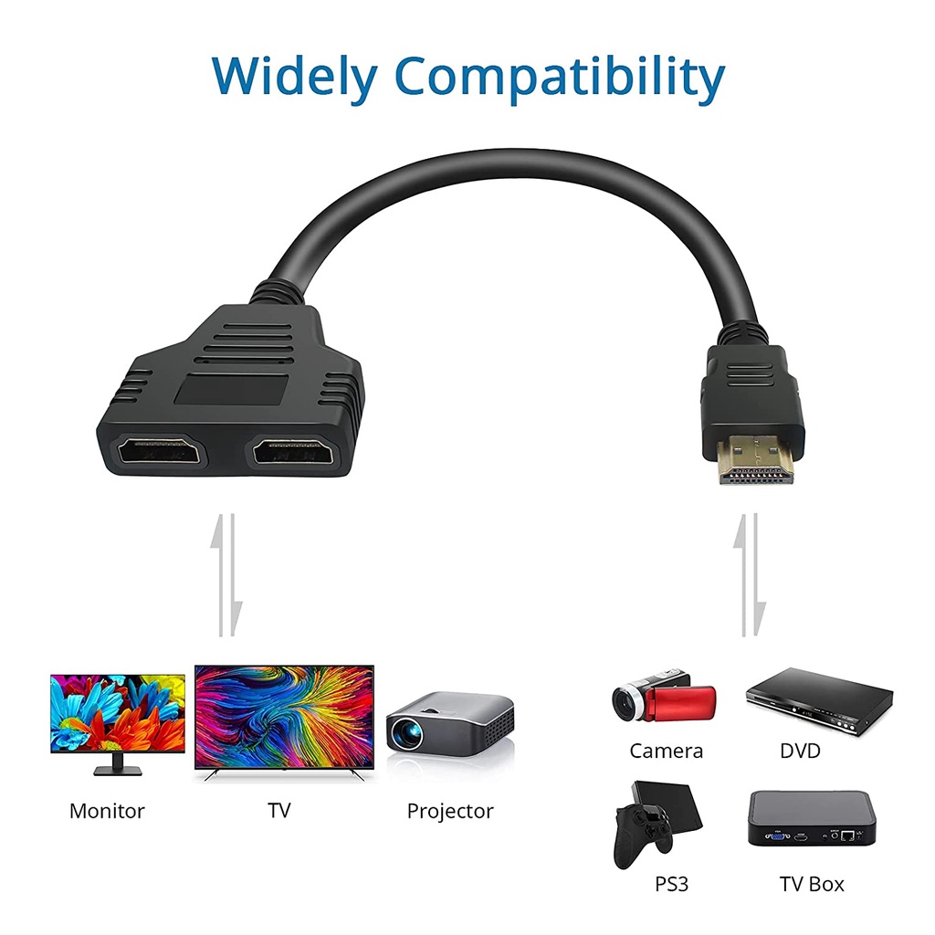 Cáp ChuyểN ĐổI Hdmi 2 Trong 1 Sang Hdmi 1 Sang 2 Chiều Cho Hdmi Hd Led Lcd Tv