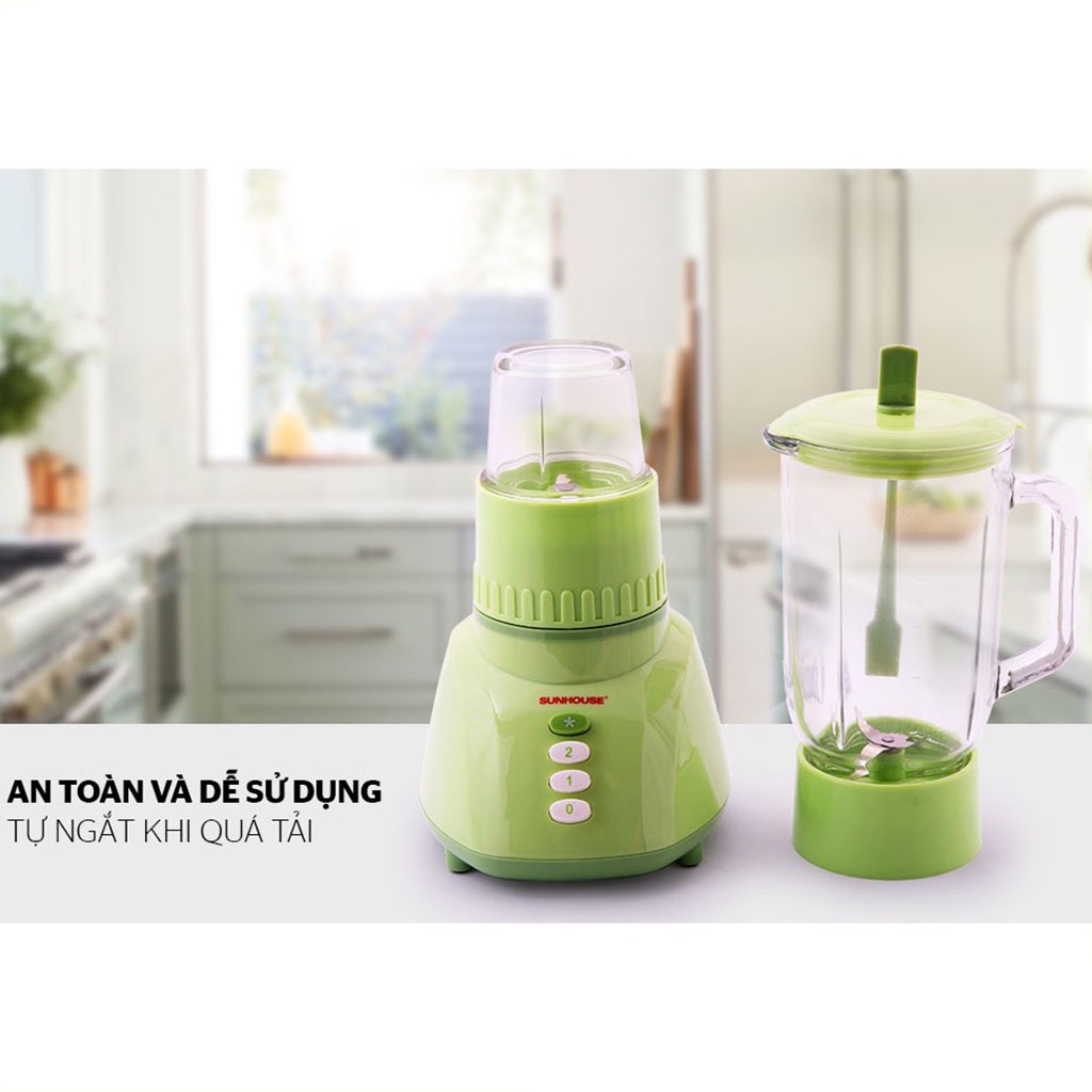 Máy xay sinh tố SUNHOUSE SHD5112 - Máy say đa năng công suất 350W , dung tích lớn 1l , 4 lưỡi inox 304 cao cấp