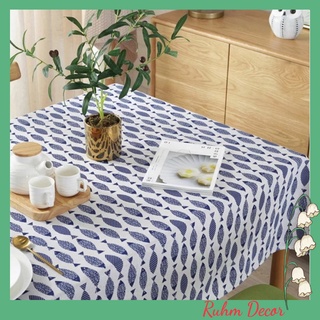 Khăn trải bàn RUHMDECOR trang trí bàn ăn đậm chất vintage - họa tiết cá KB-A01