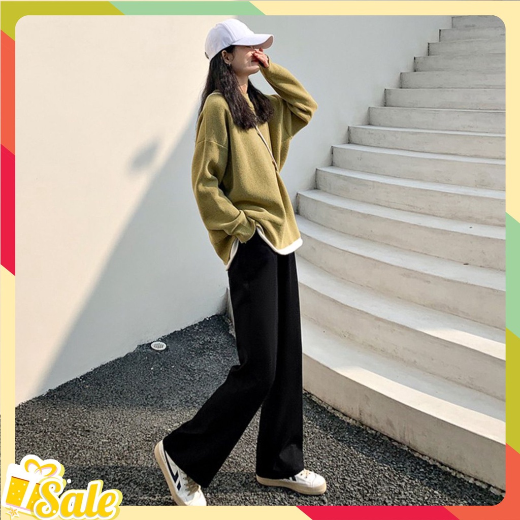 Quần jean nữ ống rộng quần bò nữ lưng cao ống suông đứng  phong cách Hàn Quốc Ullzang thời trang đường phố 4 mùa | BigBuy360 - bigbuy360.vn