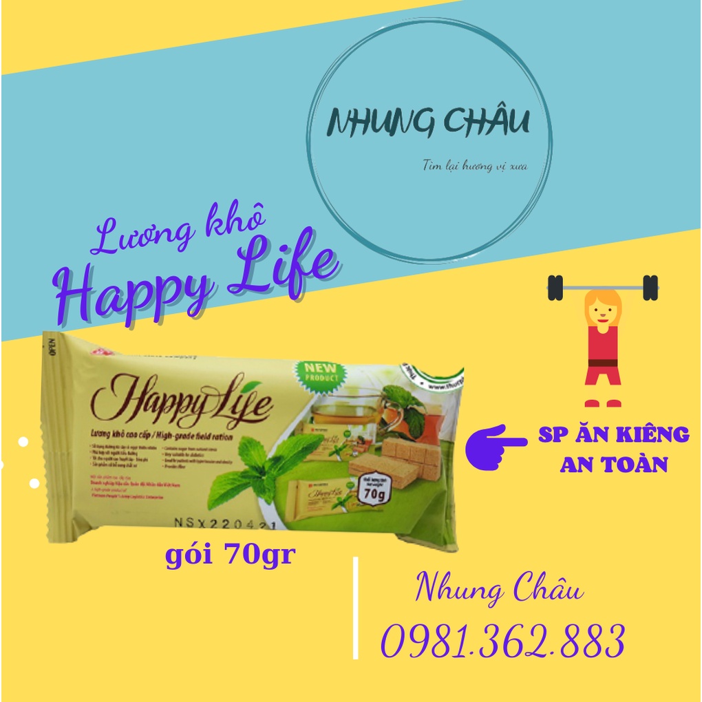 Lương khô, lương khô quân đội Happy Life, Lương khô ăn kiêng gói 70gr