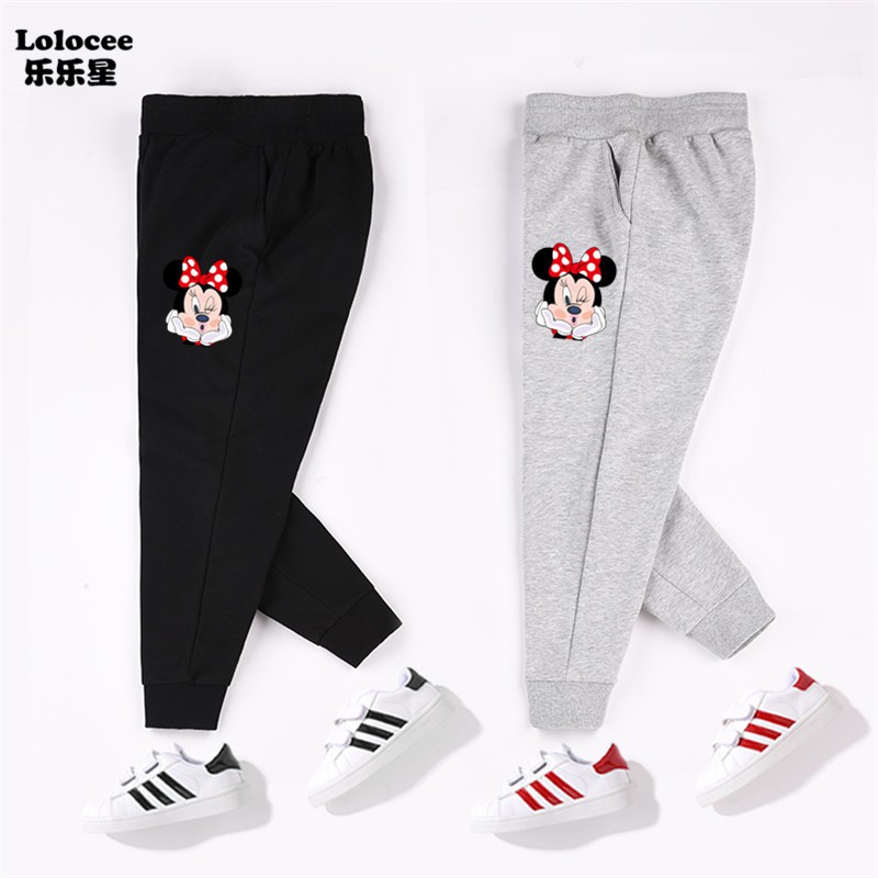 Quần Jogger Lưng Thun Co Giãn In Hình Chuột Mickey Cho Bé