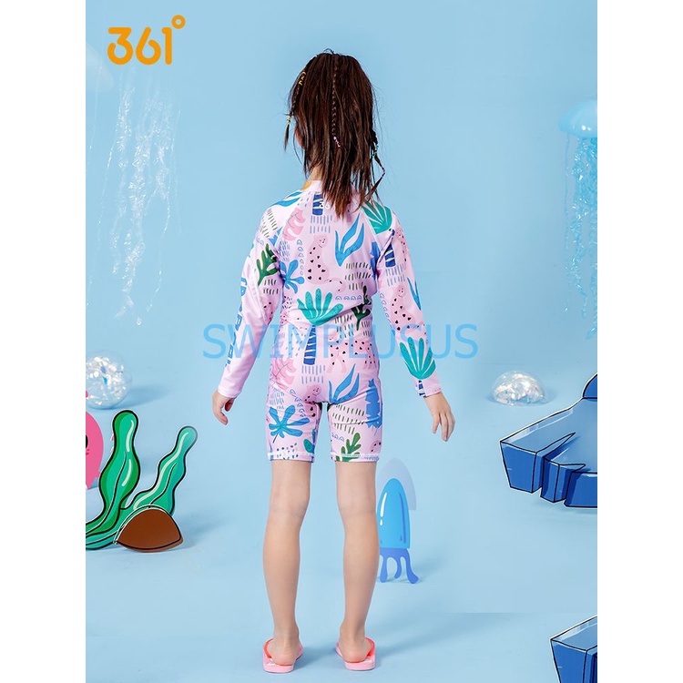 Bộ đồ bơi liền đùi dài tay bé gái 361