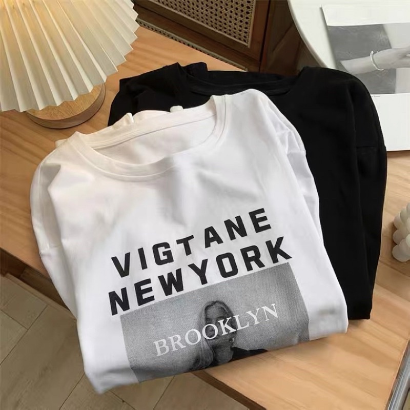 Áo phông 3158, áo thun tay lỡ form rộng chất cotton in hình tage