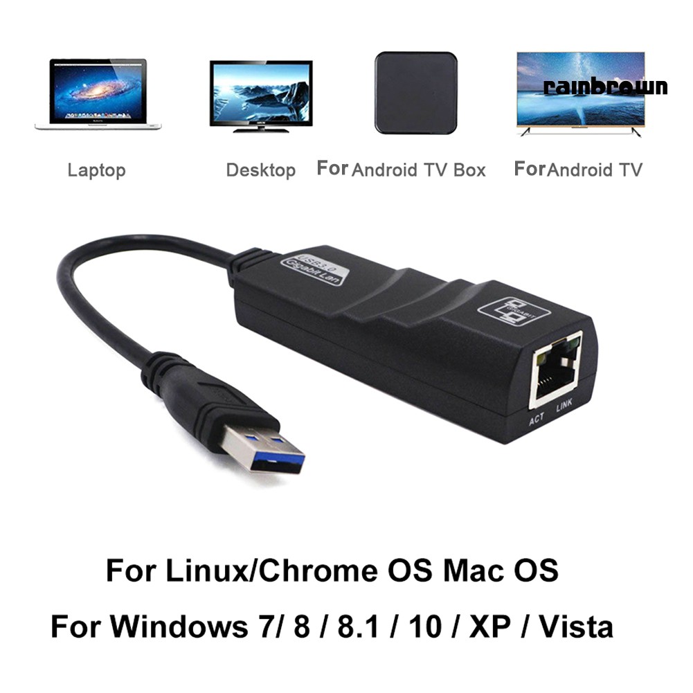 Cáp Kết Nối Mạng Lan Usb 3.0 Sang 10 / 100 / 1000mbps Rj45