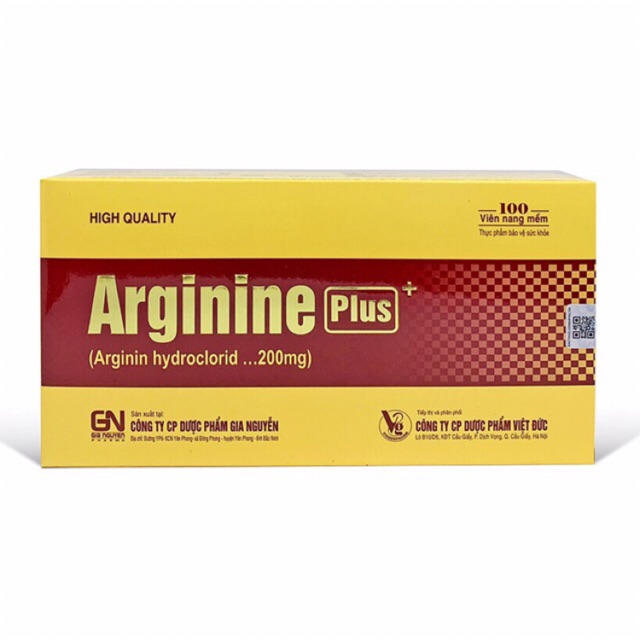 Bổ gan Arginine Plus 200mg (100 viên) Dùng cho người bị rối loạn chức năng gan, viêm gan, rối loạn tiêu hóa, khó tiêu