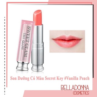 Son Dưỡng Màu Cam đào Secret Key Sweet Glam Tint Glow # Vanilla Peach