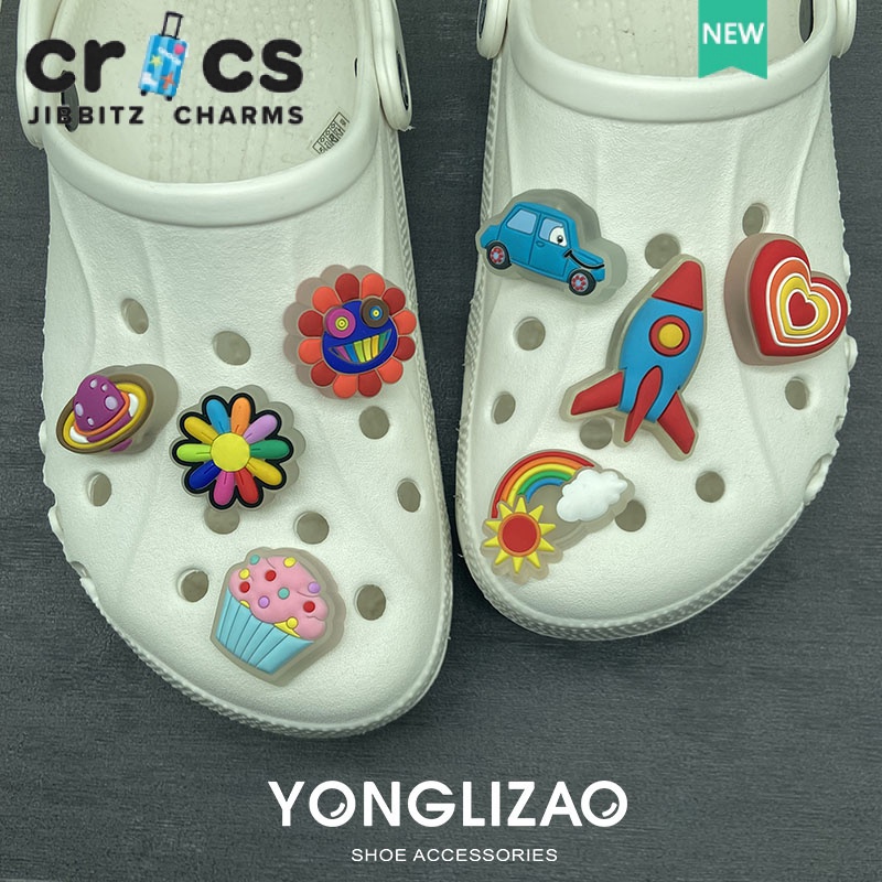 CROCS Đèn LED Nhấp Nháy Hình Hoa Thời Trang Cho Giày Dép