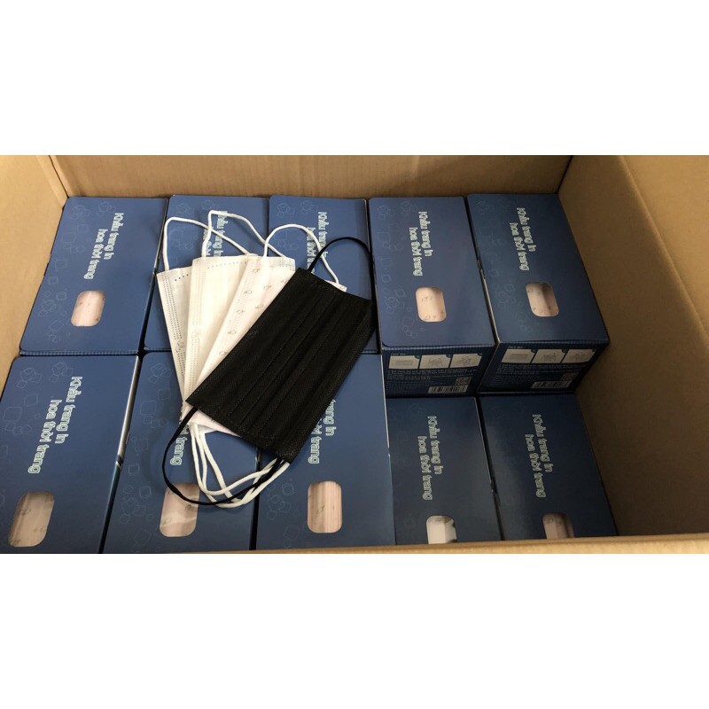 Khẩu trang y tế màu đen vải kháng khuẩn chuẩn xuất khẩu Công ty hộp 50c | BigBuy360 - bigbuy360.vn