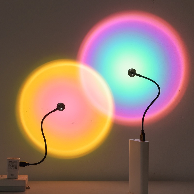 Đèn LED Chiếu Hình Tròn Cổng USB Có Tay Cầm Xoay 360 Độ Trang Trí Nhà Cửa / Tiệc Tùng / Lễ Hội Lãng Mạn
