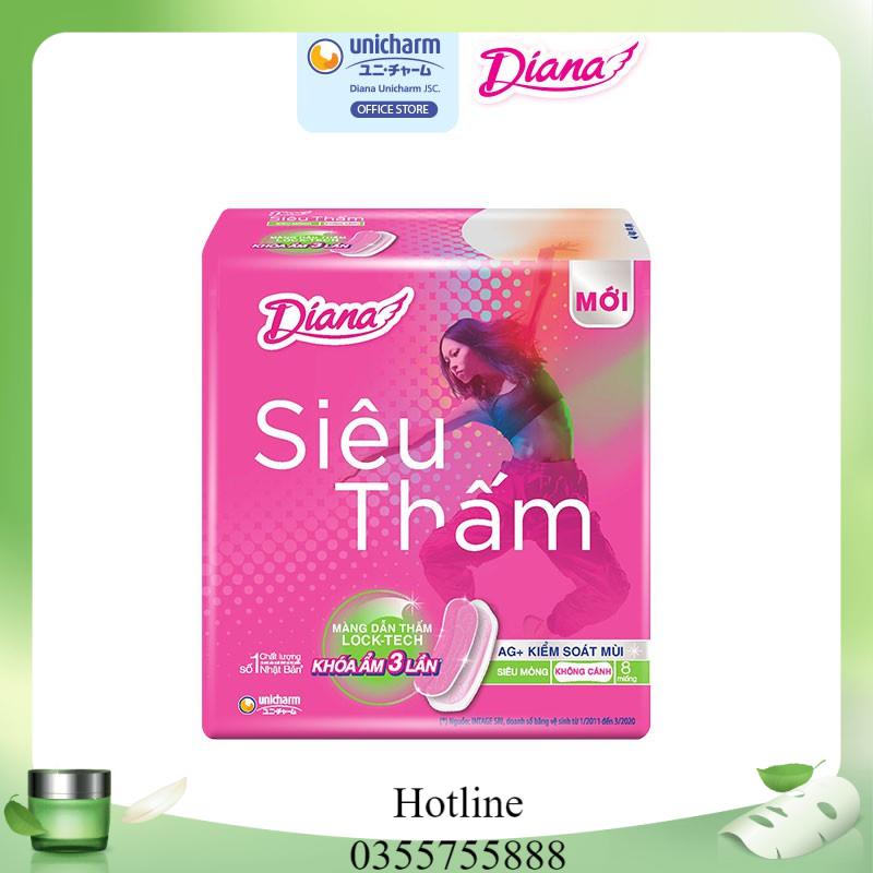 Lốc 6 Gói BVS Diana siêu mỏng không cánh