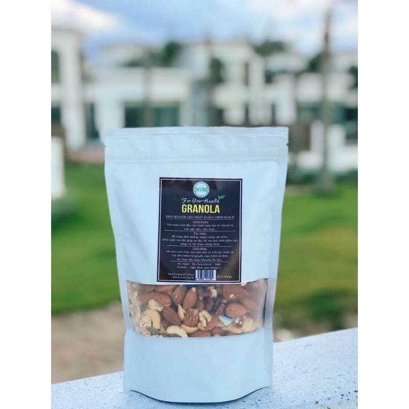 Granola hạt dinh dưỡng yến mạch + thêm nho xanh & óc chó đỏ